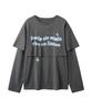 Lense Raw Cut Layered Long Sleeve Tee Charcoal