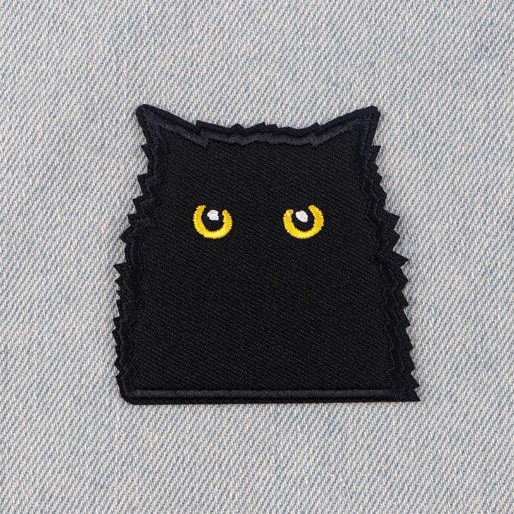 1Pcs Black Cat Embroidered Patches Applique Clothing Patch Decoration