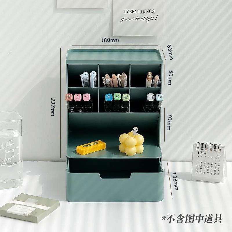 

Наклонный держатель для ручек, ящик для хранения, студенческий детский, для девочек, ведерко для кистей для макияжа, офисное настольное ведерко для хранения ручек, органайзер для канцелярских принадлежностей зелёный