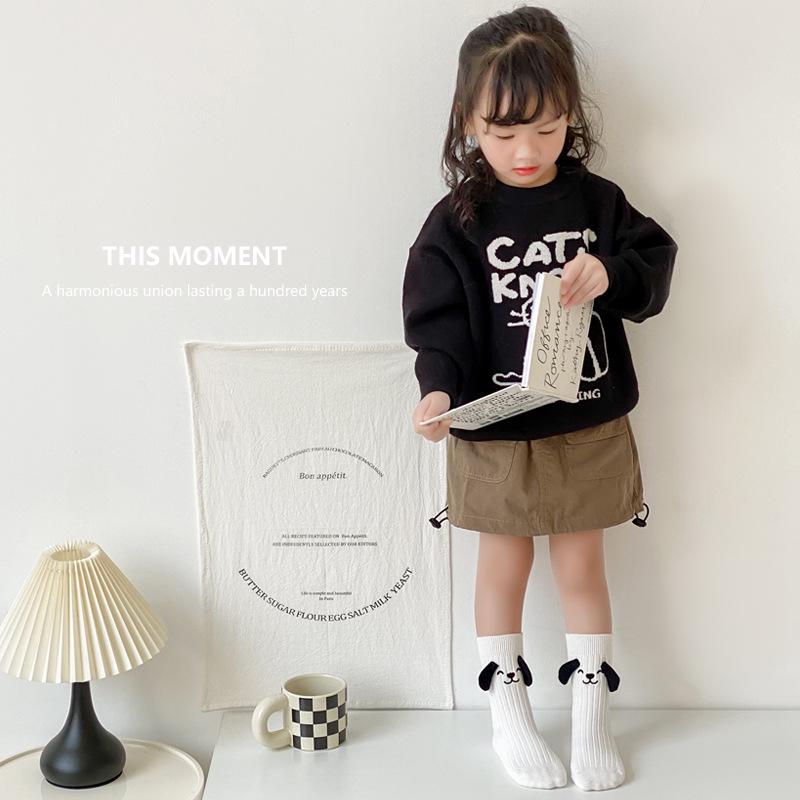 Kids' Cute Puppy Ears Mid-Tube Socks for Spring & Autumn – Korean Style for Boys & Girls