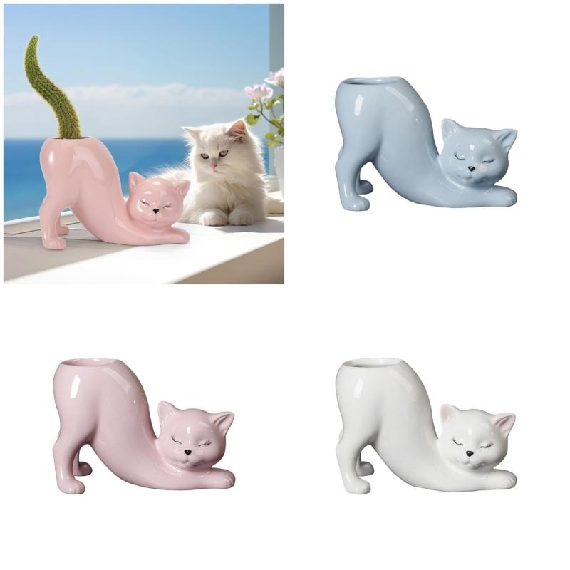 Handmade Mini Cartoon Ceramic Fleshy Plant Pot Planter Gift Ceramic Planter Container for Indoor Garden Desk Decoration