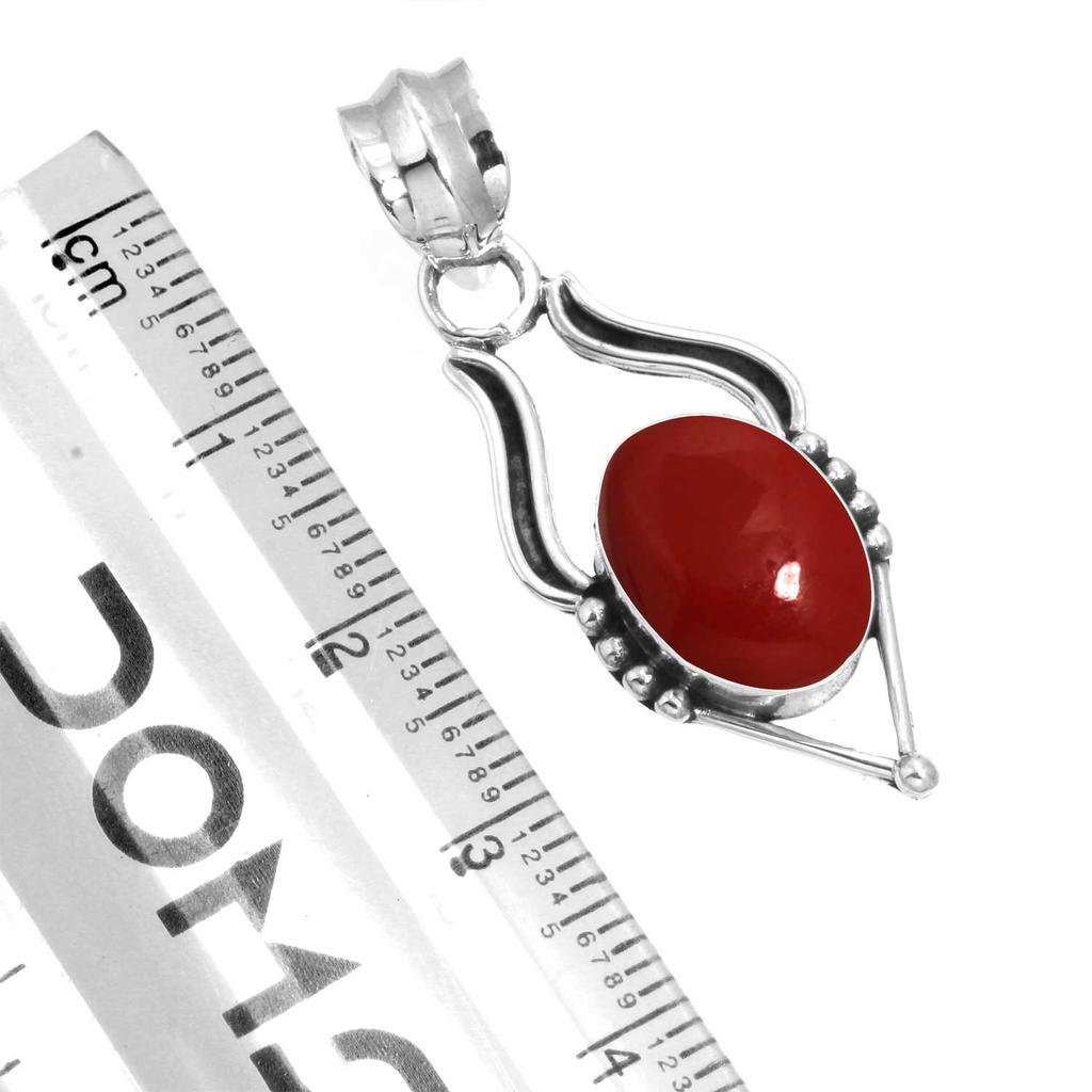 925 Sterling Silver Pendant Women Gemstone Handmade Jewelry Mothers' Day Gift Malachite Moonstone Rose Quartz Red Stone Smoky Topaz Tiger Eye Fashion