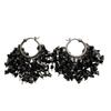 Metal Ring Crystal Fringed Cluster Earrings Earrings Retro Elegant Light Luxury Exquisite Commuter Versatile Women'S Fashion Advanced