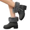 Snow boots autumn and winter new fluffy thick heel plush short boots warm large size cotton boots