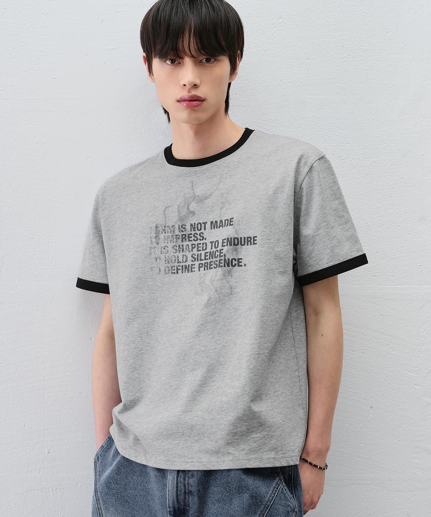 DRAW FIT Smoke Ringer Half T-Shirt [M.Grey]