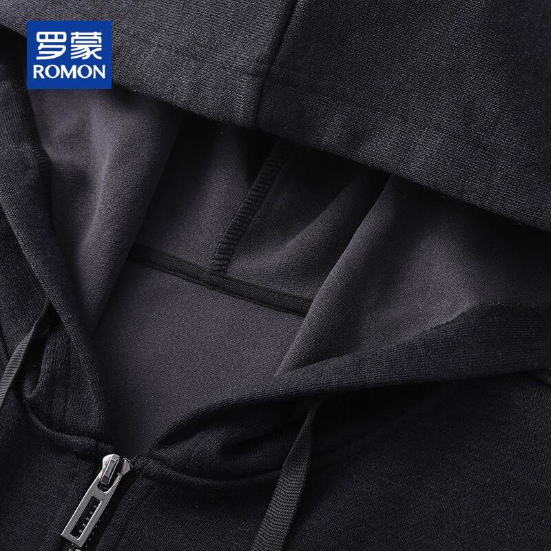 ROMON Men's Cashmere Blend Hooded Cardigan Sweatshirt Set
