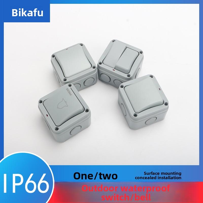 Avoir IP66 Wall Light Switches 1 2 Gang 2Way Outdoor Waterproof Dustproof Doorbell Push Button Switch 110V~220V Plastic Material