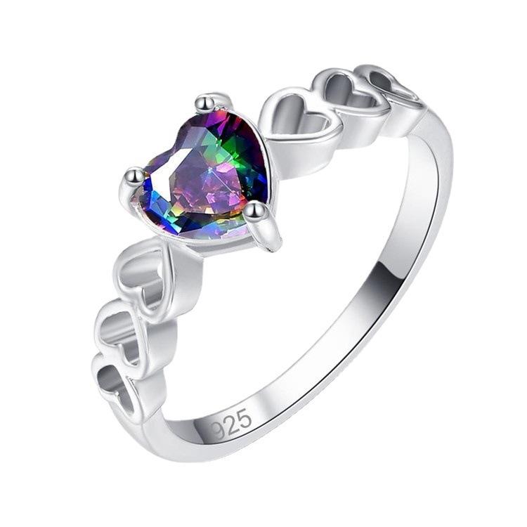 Personalized Retro Style Colorful Zircon Series Ring, Party Jewelry