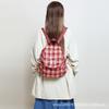 A Niche Retro Checkered Backpack for Women, A Casual Schoolbag for Autumn and Winter