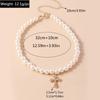 Elegant Cross Pendant Necklaces for Women Girls Pearl Beaded Choker Necklace Wedding Party Jewelry Gifts