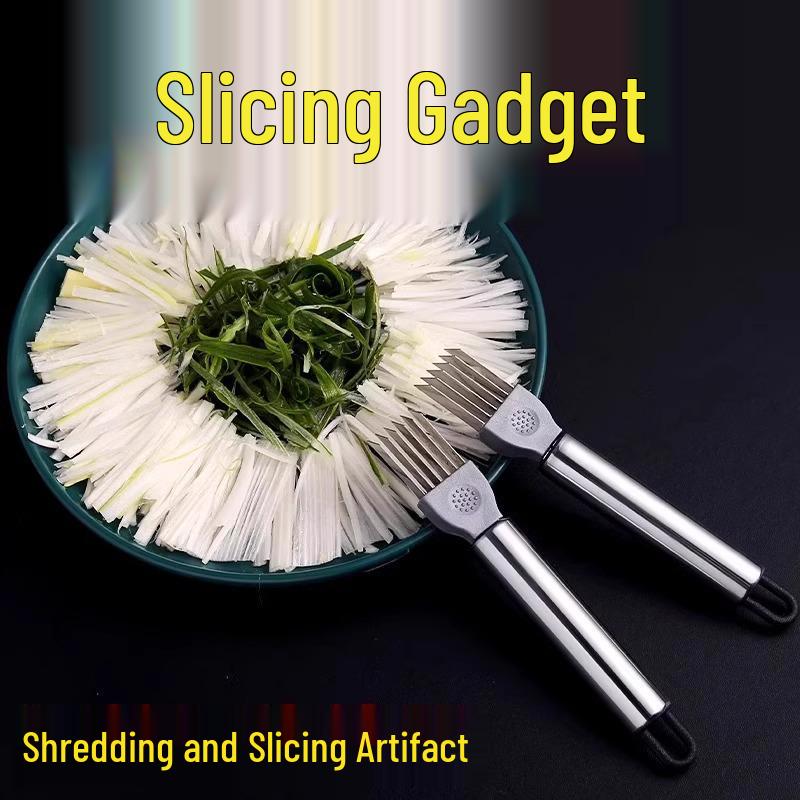 Multifunktionaler Zwiebel- und Lauchschneider aus Edelstahl mit Julienne-Schneider