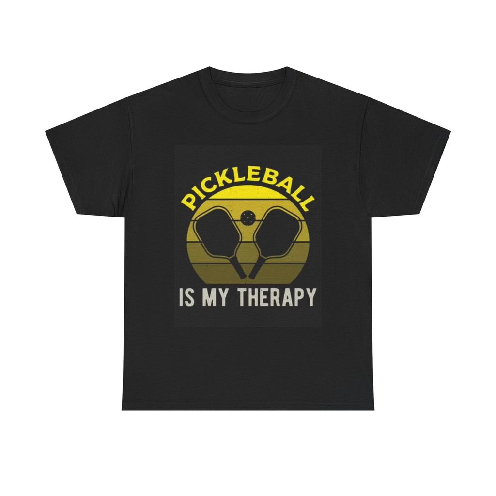 Pickleball Is My Therapy Graphic T Shirt Gift Unisex Heavy Cotton Tee