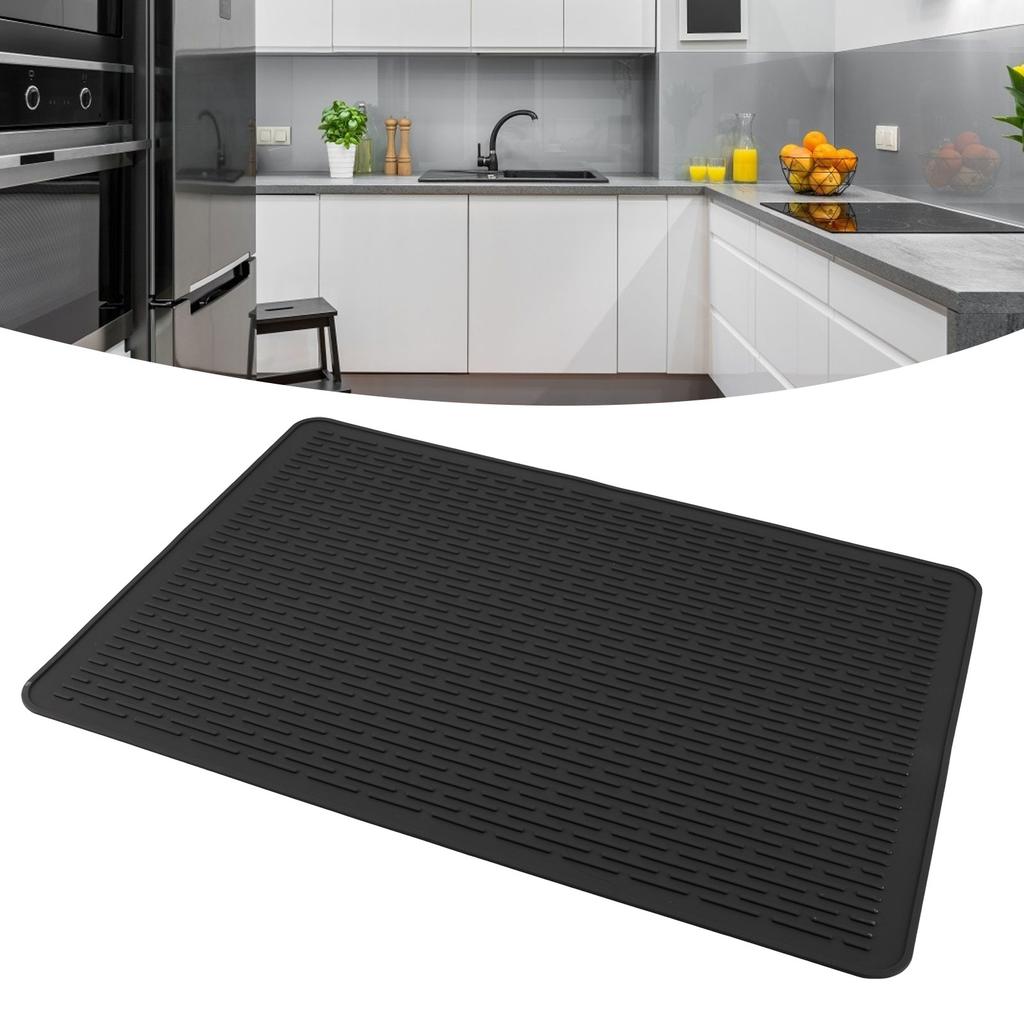 Dish Drying Mat Silicone Non Slip Heat Resistant Hot Pot Dish Pad for Kitchen Counter Table Under Sink Drawer Liner