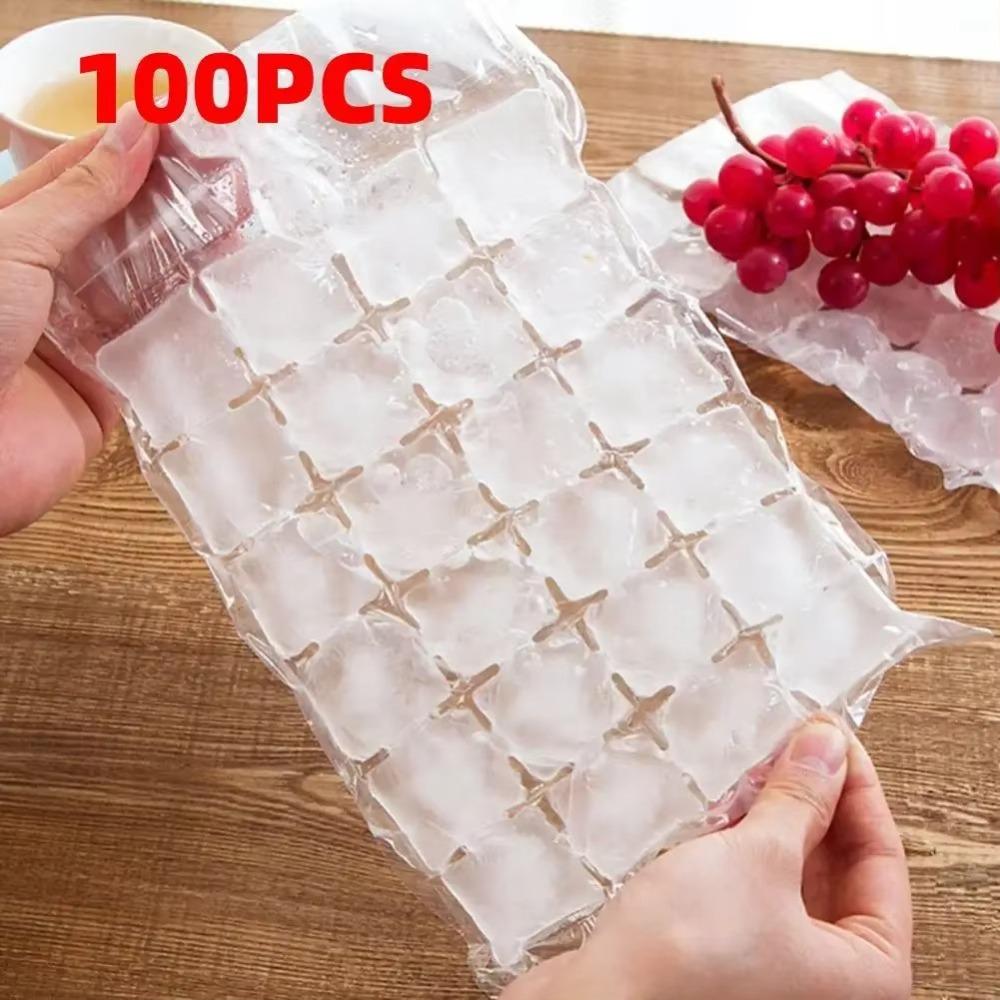 10PCS Portable Ice Cube Bags Transparent Ice Mould New Faster Freezing Ice Maker  DIY Drinking