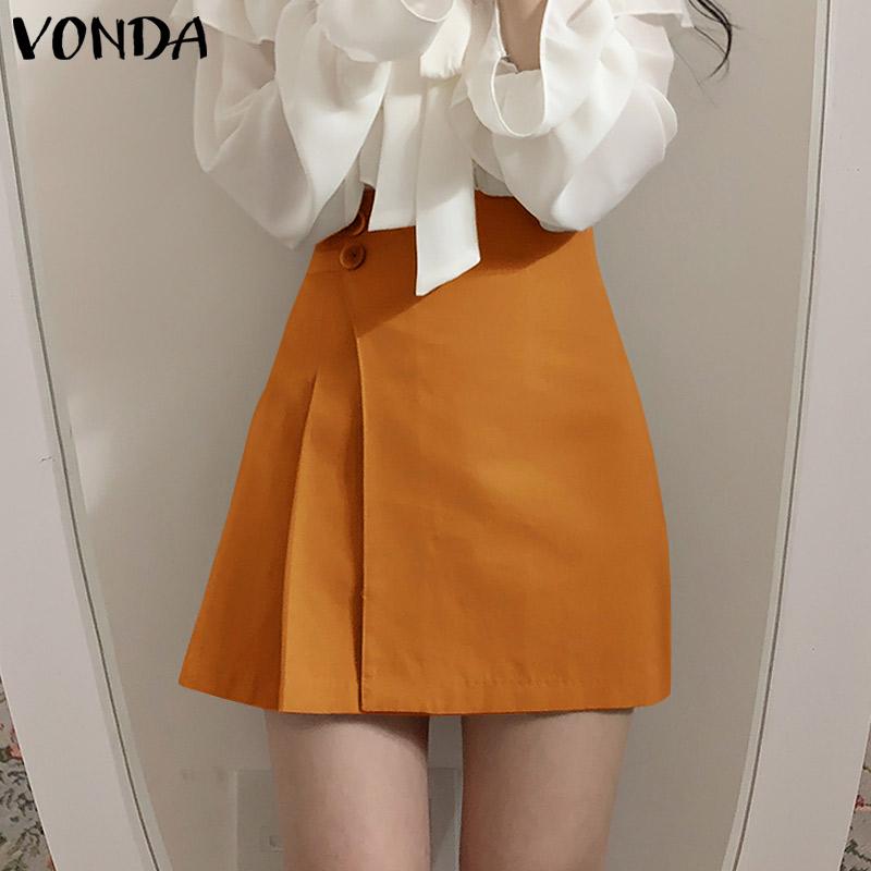 

VONDA Летние женщины Высокая талия A-line Короткие юбки