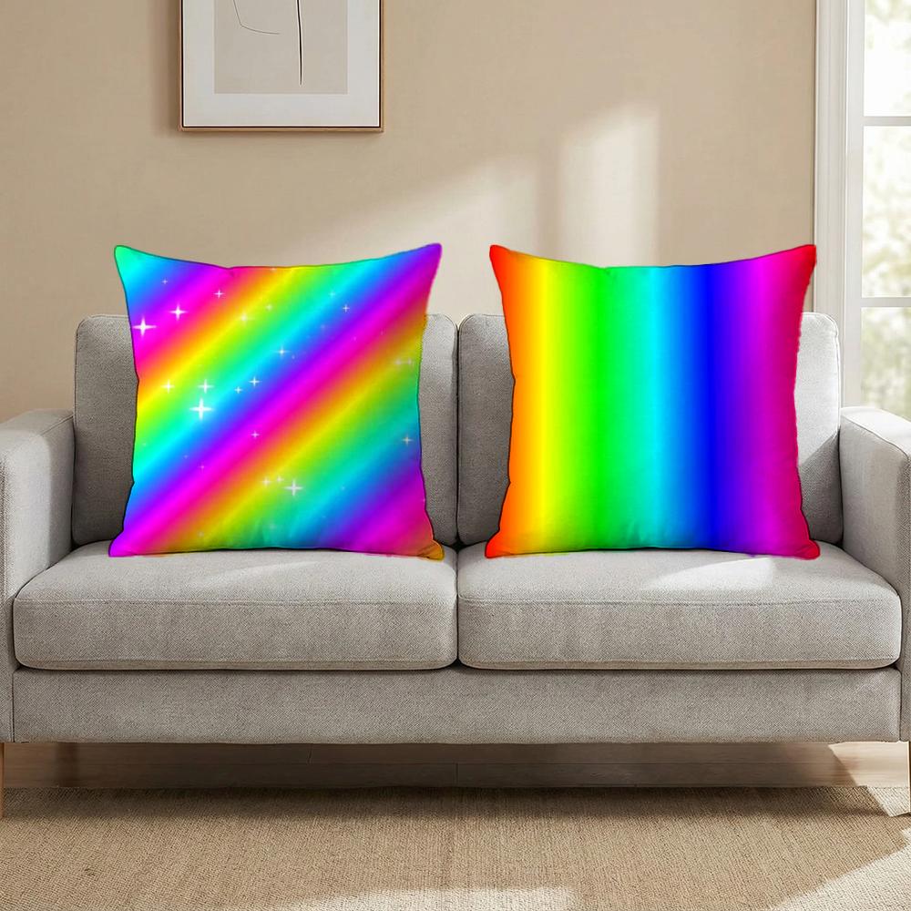 R-Rainbow THEME Cushion Cover Multi-Scene Pillow Cover for Home & Car - Reversible, Soft & Durable for Daily Use