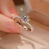 Elegant Simulated Diamond Ring for Women Lightweight Luxury Design Small Boutique Style Fashion Jewelry Adjustable Band