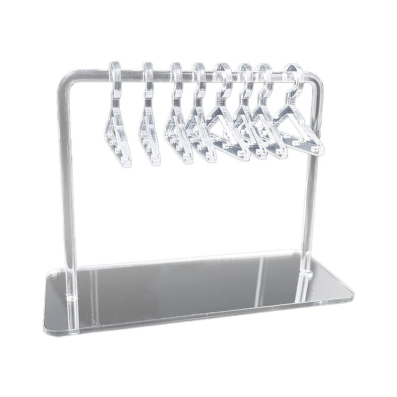 Acrylic Earring Holder Rack With Mini Hangers Jewelry Display Stand Ear Studs Organizer Tabletop Storage For Women Girl