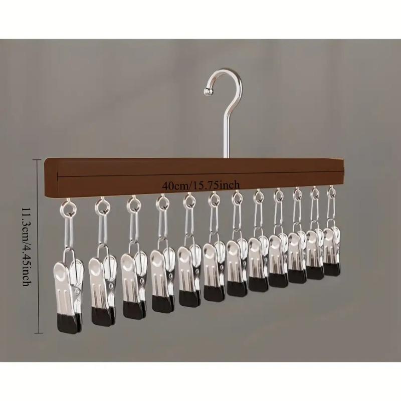 2 Pack Clip-on Trouser Hangers Specifically Design for Wardrobe Organizer 12 Pairs Trousers Jeans Hats Shorts Socks Saving Space