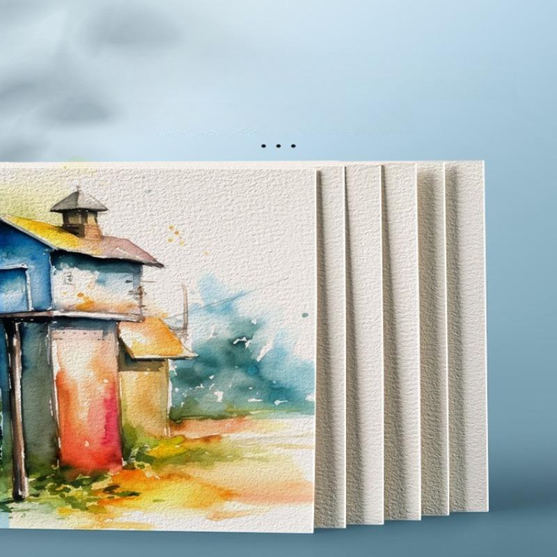 Watercolor Paper Postcard High-value Square Round Cardboard Art Painting Calligraphy Rounded Bookmark Blank Card