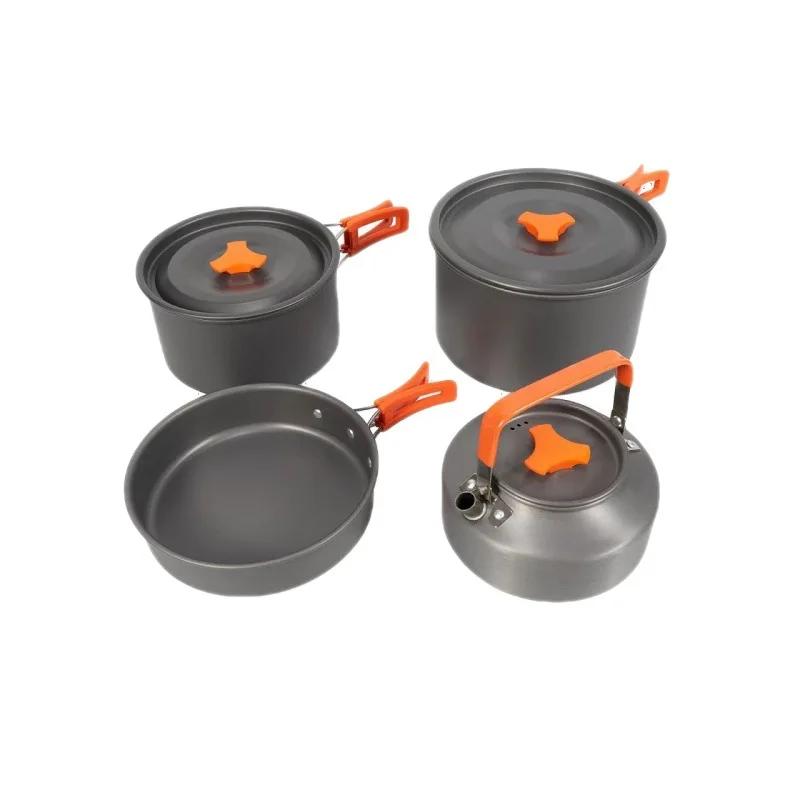 Outdoor Picknick Set Topf Kessel Bratpfanne Suppentopf Faltbare Aufbewahrung Kocher Aufbewahrungstasche Adapter Zubehör