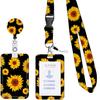 Students Bus Card Case Lanyard Child Visit Door Identity Badge Cards Cover Case Ladies Girls Flower ID Credit Bank Card Holder