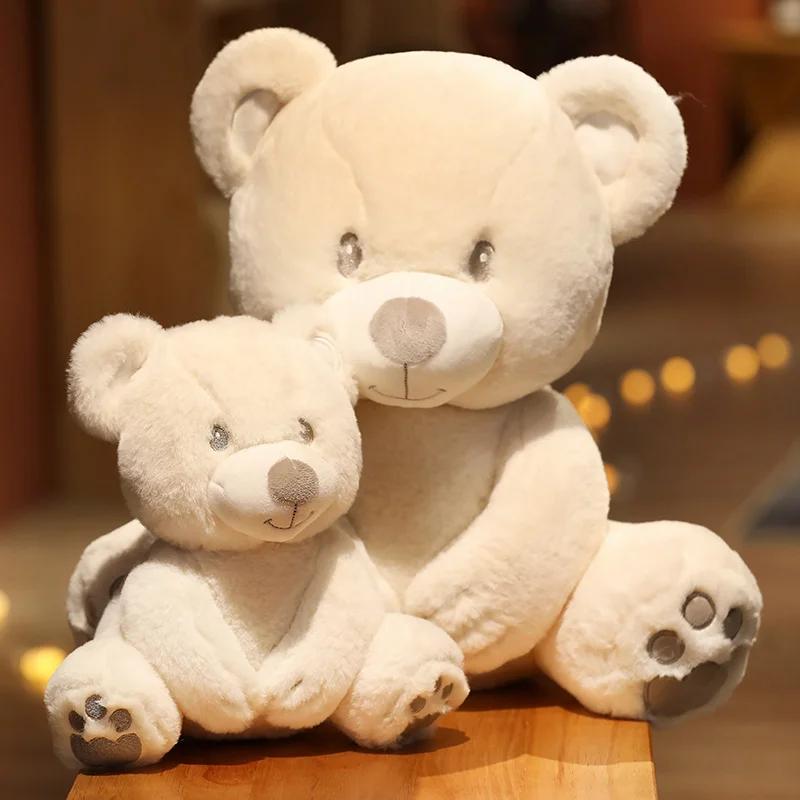New 25cm/40cm Cuddly Stuffed High Quality Doll Classic White Teddy Bear Plush Toy Cute Birthday Gift for Girls