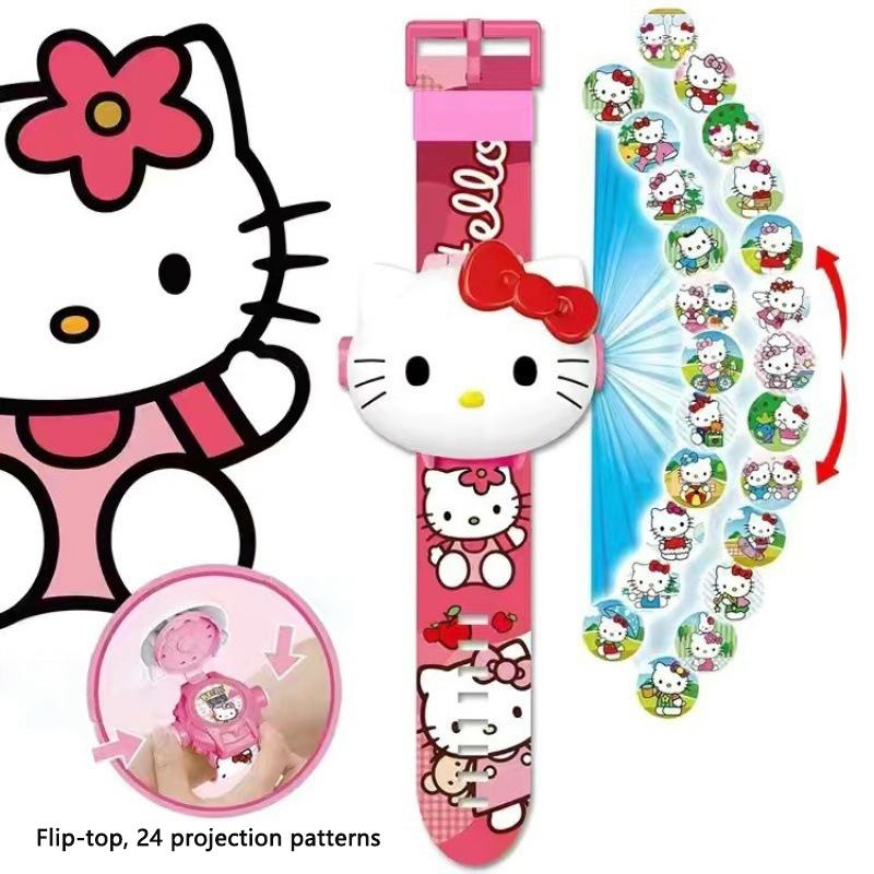 3D Projection Digital Watch Cinnamoroll Kuromi Melody Cartoon Led Silica Watchband Electronic Watches Kids Gift Birthday Present