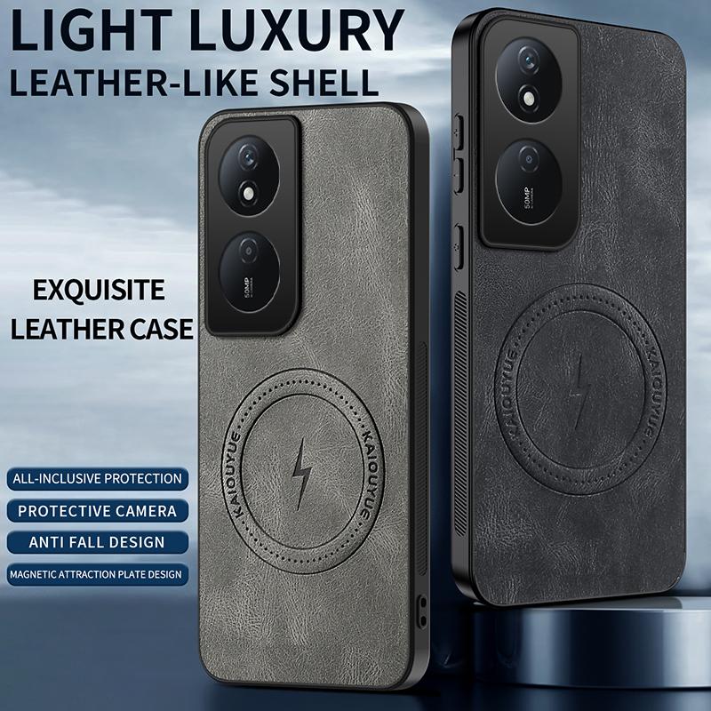EUCAGR For Honor X7B/Honor X7B Case Simple Stylish Magnetic Suction Luxury PU Leather Skin-friendly Anti-drop Back Cover