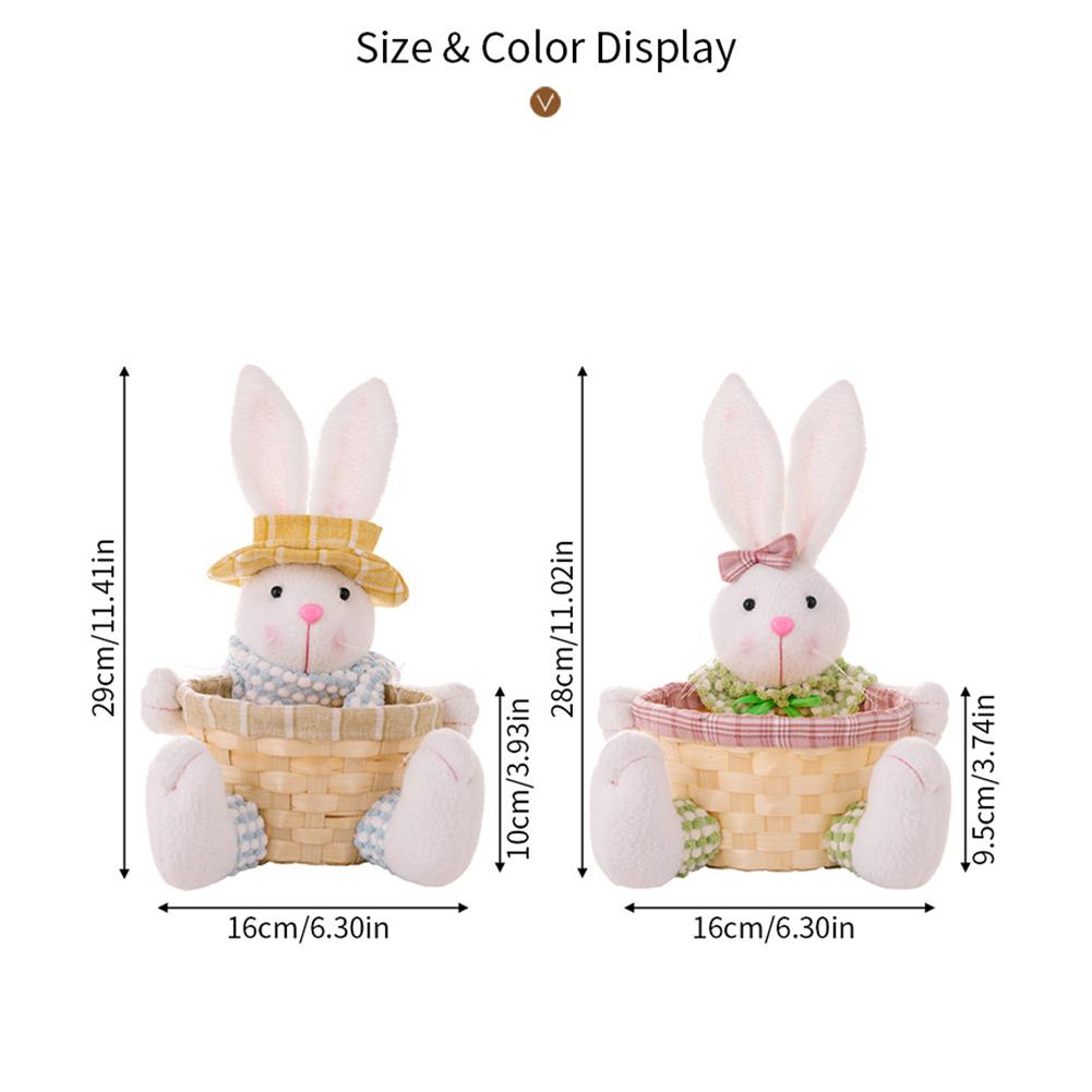 Easter Rabbit Decor With Candy Storage Basket Rabbit Candy Bowl Dish Easter Eggs Table Container For Supermarket Home School