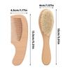 Baby Hair Brush and Hair Comb Set Soft Goat Bristles Cradle Caps Brush for Newborns & Toddlers Wood Baby Hair Brush