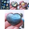 Accattivante Quarzo del Madagascar Labradorite Cristallo Naturale Cuore Ciondolo Decorazione Per Regali Unici
