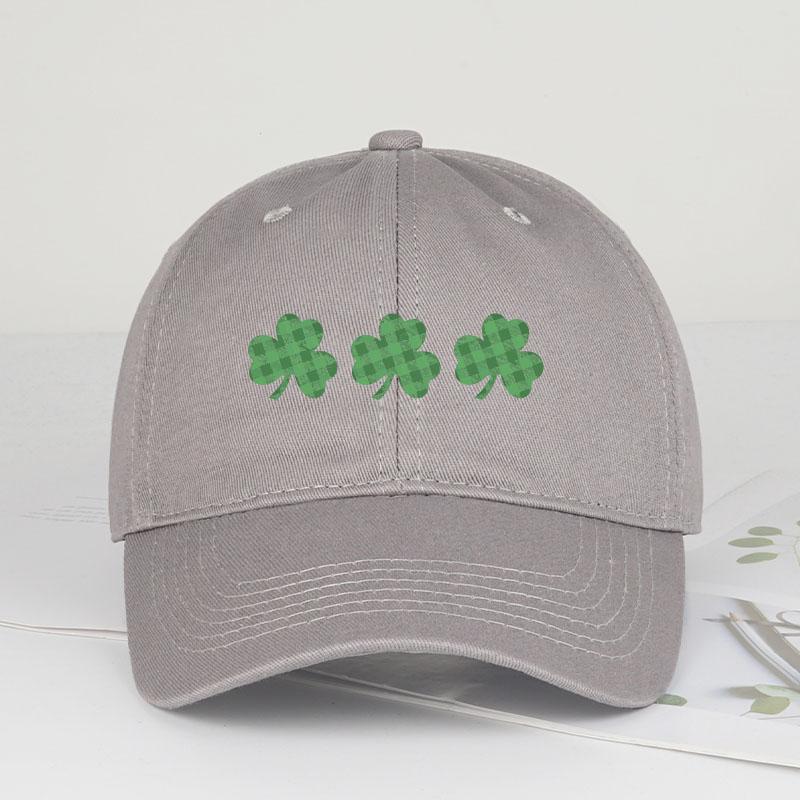 Clover Print SoftTop Baseball Cap Soft Comfortable Lightweight Breathable Lucky Festive St Patricks Day Style Unisex Perfe