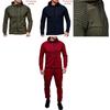 Stylish Men's Tracksuit Set With Hooded Jacket And Adjustable Waistline Pants