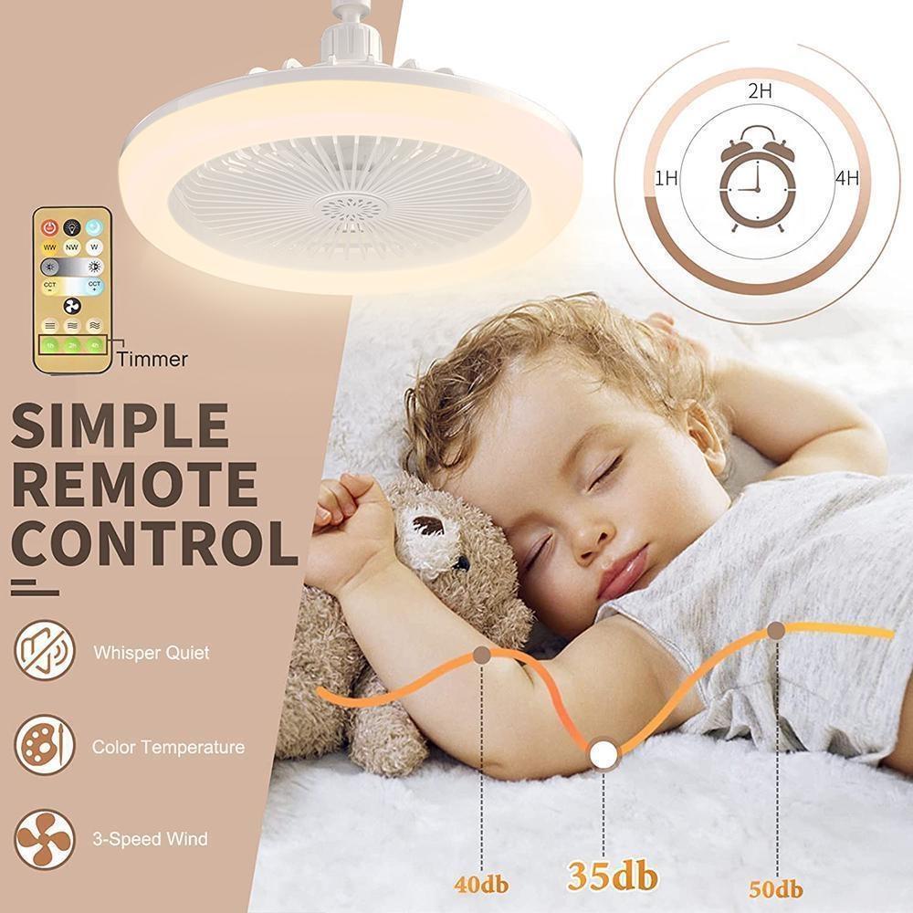 Fan Chandelier E27 Light Holder Ceiling Fan Lights with Remote Control Mute Dimmable Timing 3-blade for Living Room Study