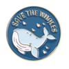 Whale Brooch Marine Animal Brooch Save Ocean Save Whale Enamel Clothing Accessories Backpack Brooch Badge Lapel Pins