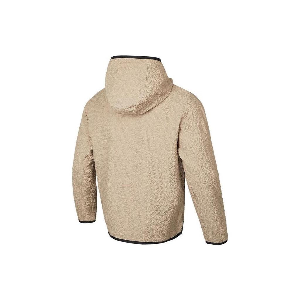 Nike Logo Print Windproof Hooded Woven Jacket Men Jackets Brown DQ4323-247