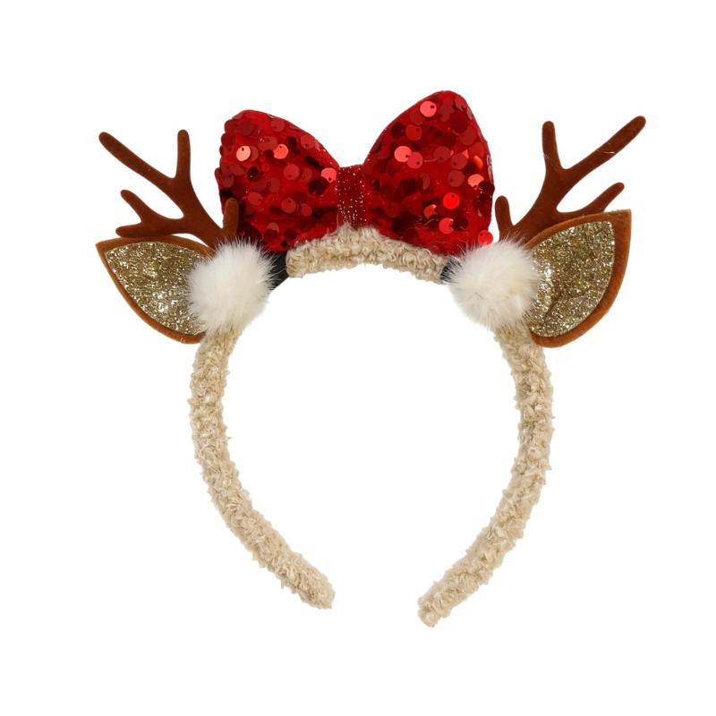 Christmas Decoration Christmas Tree Headband Cute Cartoon Reindeer Antlers Hair Band Festival Party Decor Hair Accessories Gift