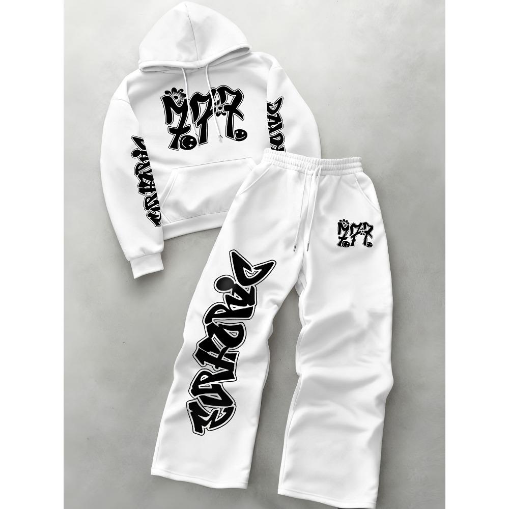 Fashionable Men's Outdoor Suit, Youth Casual Pullover, Spring and Autumn Long Sleeved Sportswear Set, Casual Classic Cool Street Style