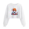 Women's Fashion Halloween Printed Navel-Exposed Long Sleeve Pullover Sweatshirt
