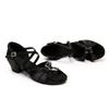 Latin Dance Shoes Girls Female Open Toe Social Dance Shoes 3.5cm Low Heel Soft Sole