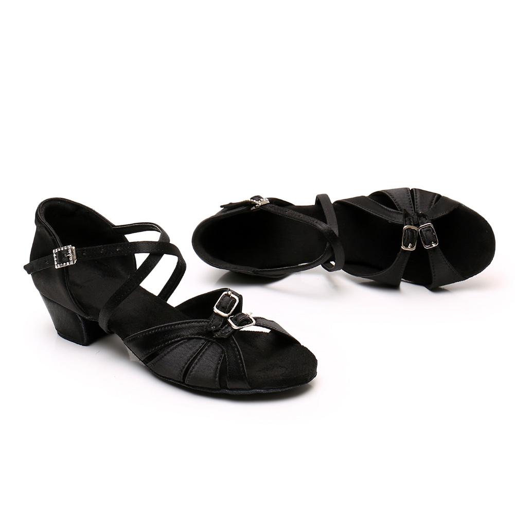 Latin Dance Shoes Girls Female Open Toe Social Dance Shoes 3.5cm Low Heel Soft Sole