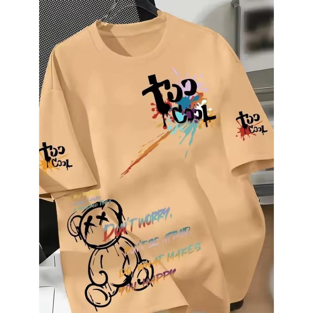 Heißer Verkauf Neues Herren-Pokerwürfel-Printmuster Rundhalsausschnitt Atmungsaktives T-Shirt Outdoor Hautfreundliches Lässiges Oberteil