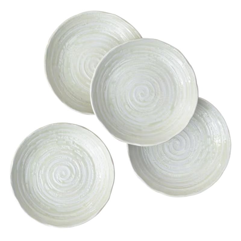 Mino Ware Japanese Pure White Ceramic Dinner Plate Set