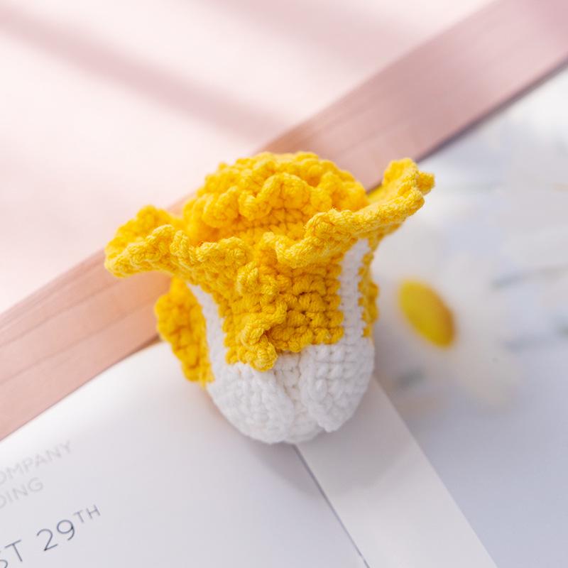 Hand-Knitted Apple & Persimmon Holiday Keychain Pendant