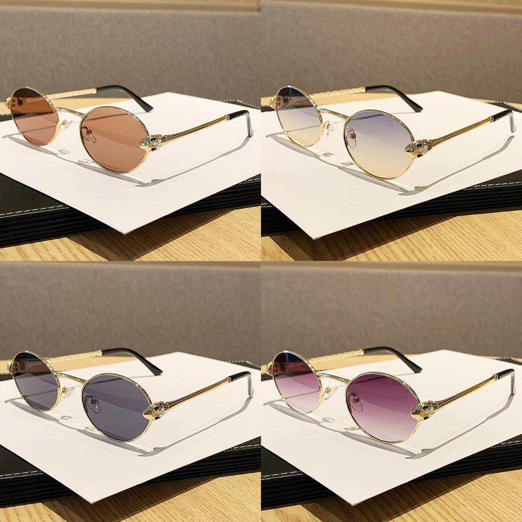 Metalowe owalne okulary przeciwsłoneczne dla mężczyzn i kobiet Ochrona przeciwsłoneczna UV400 Stylowy dodatek podróżny