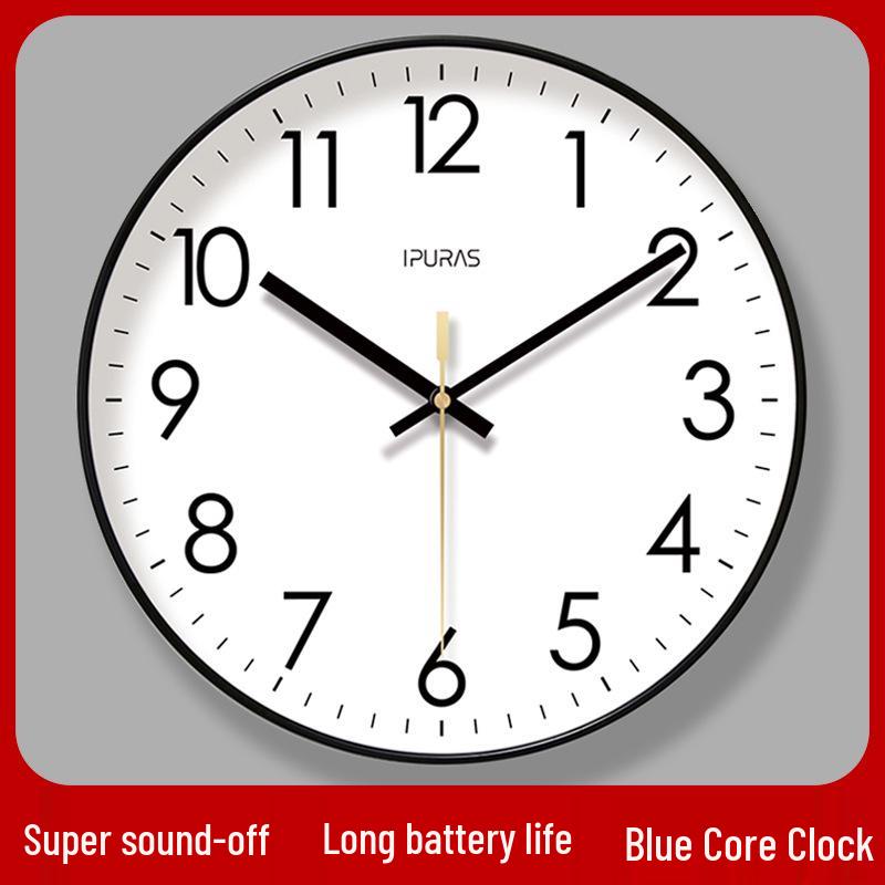 Ultra-Quiet 6026 Silent Double Calendar Wall Clock - Classic Perpetual Quartz for Living Room