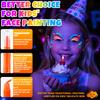 Nsxsu Face Paint Sticks 8 Light Fluorescent Neon Body Paint Crayons for Washable UV Paint Makeup Halloween Glow Party Accessories for Kids