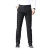 Summer New Fashion Versatile Plaid Cotton and Linen Casual Pants Men's Korean Version Trendy Elastic Straight Trousers