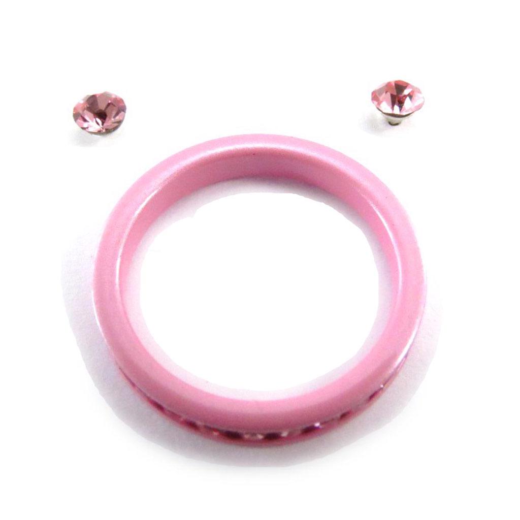 Les Trésors De Lily [J2299] - Pale Pink 'Sissi' Earrings and Ring